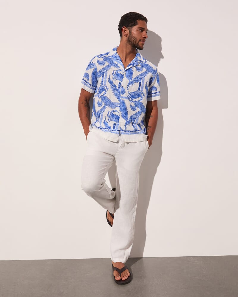 Moreton Short Sleeve Print Shirt in BLUE MULTI