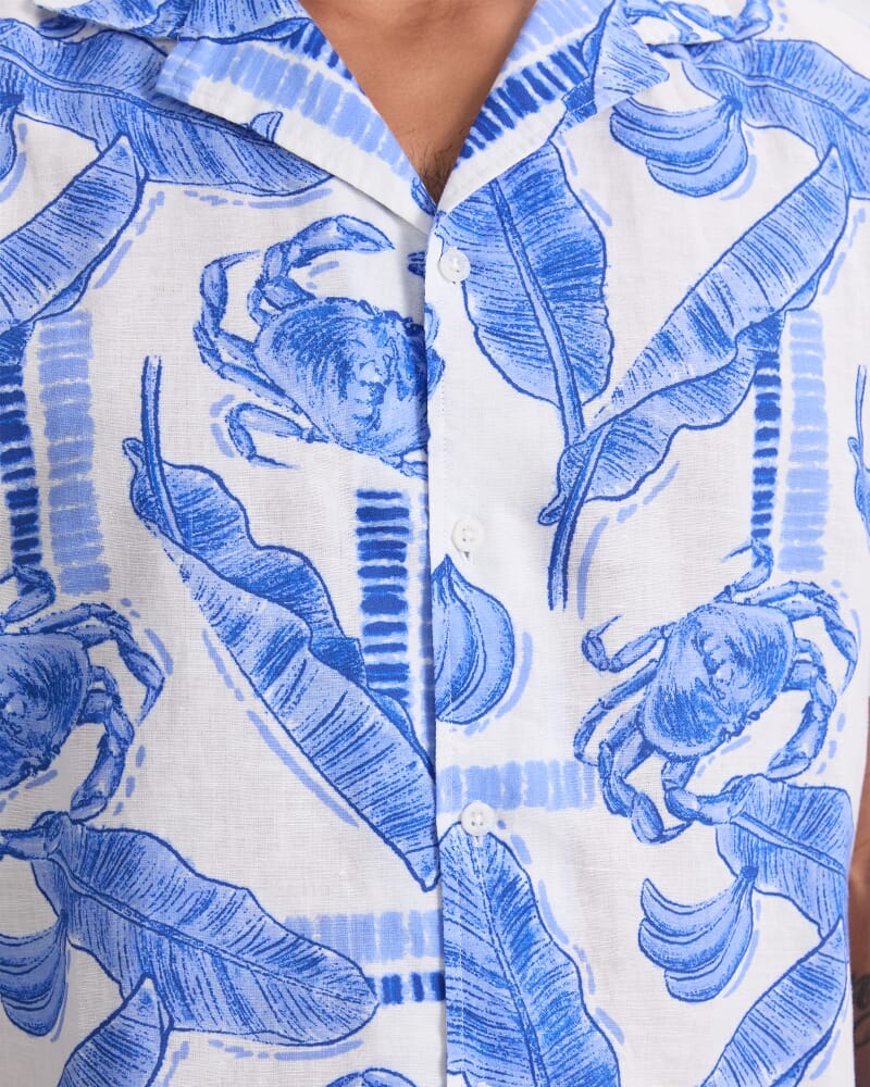Moreton Short Sleeve Print Shirt in BLUE MULTI