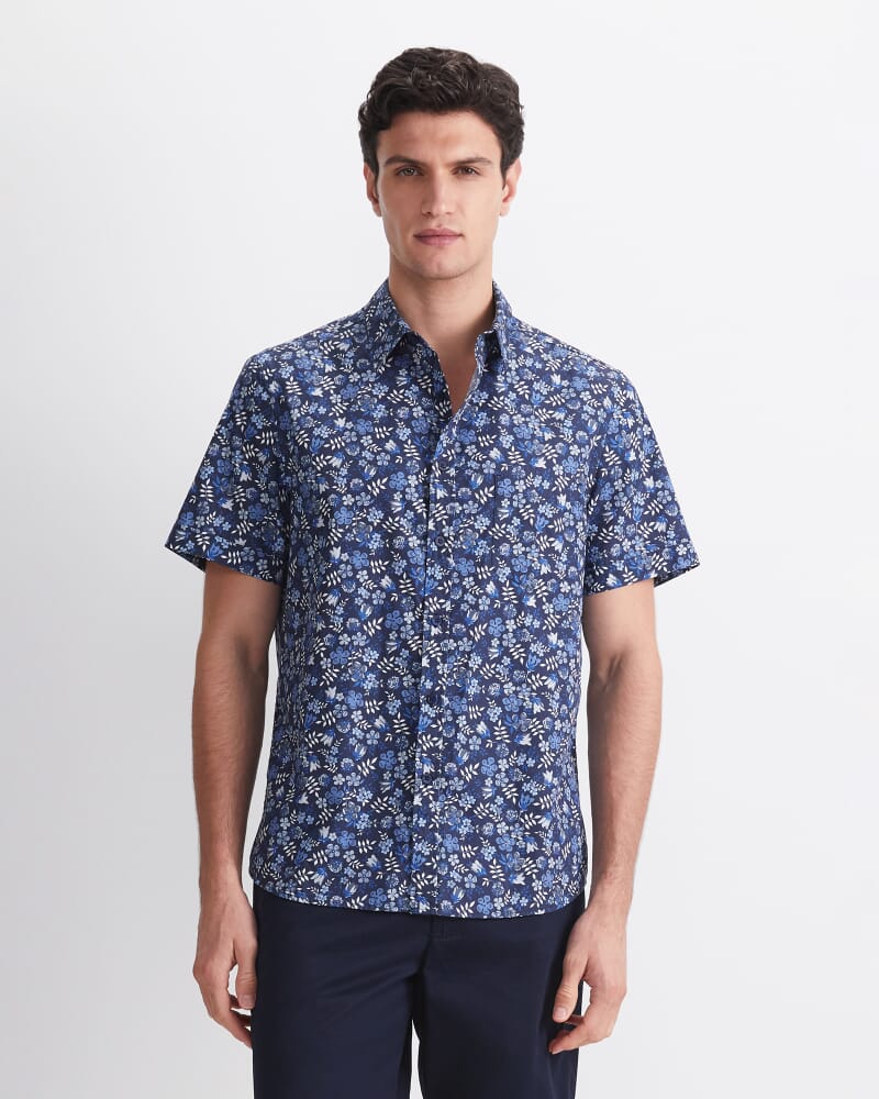 Ace Short Sleeve Liberty Shirt in NAVY