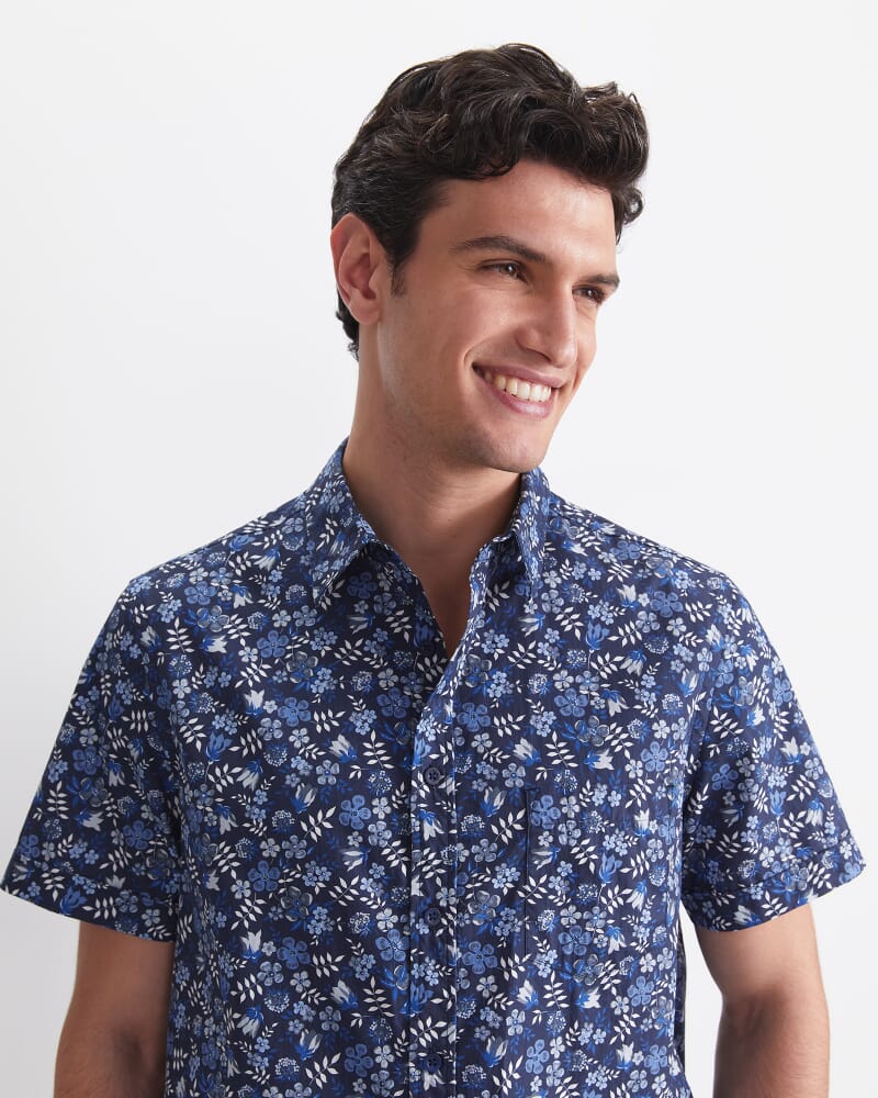 Ace Short Sleeve Liberty Shirt in NAVY