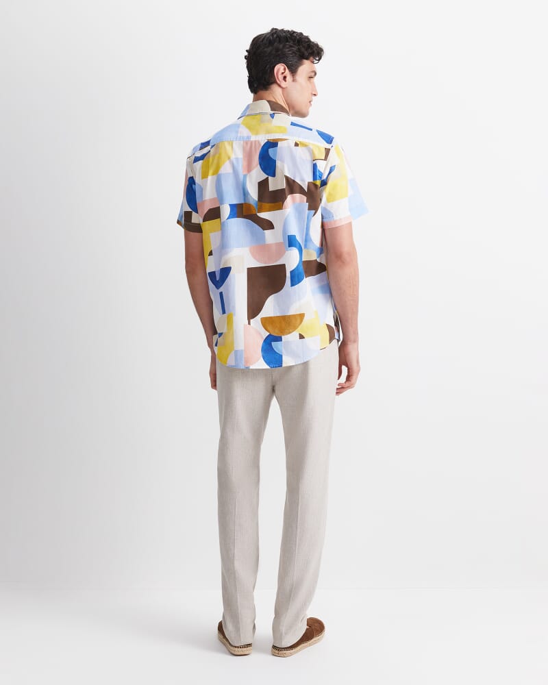 Blake Short Sleeve Print Shirt in YELLOW MULTI