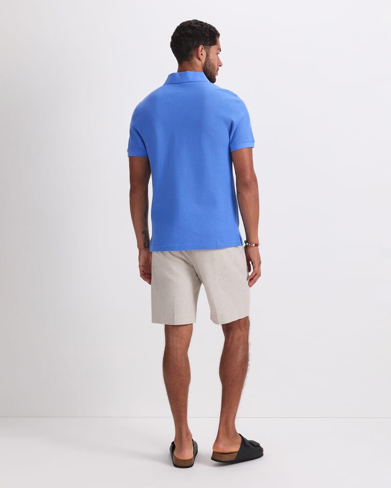 Archer Textured Polo in CORNFLOWER