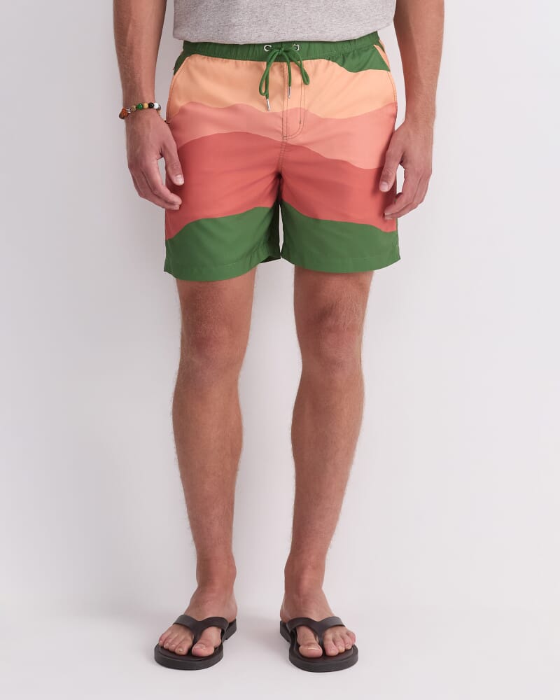 7th Wave Swim Short in ORANGE MULTI