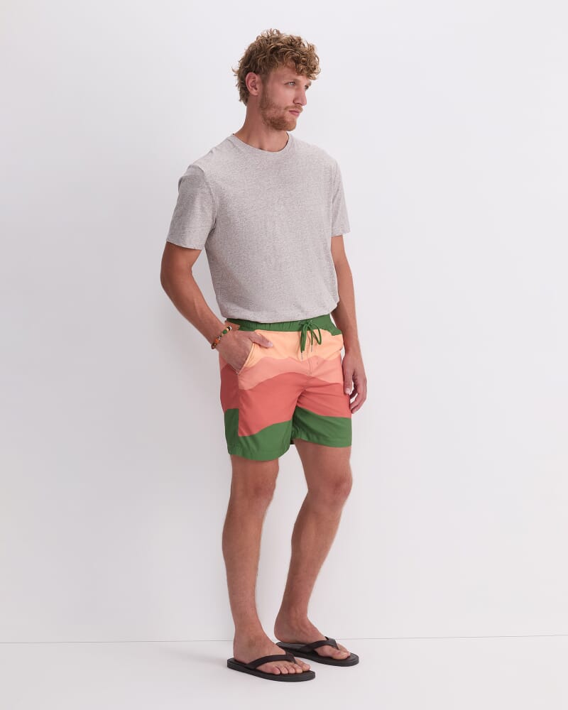 7th Wave Swim Short in ORANGE MULTI
