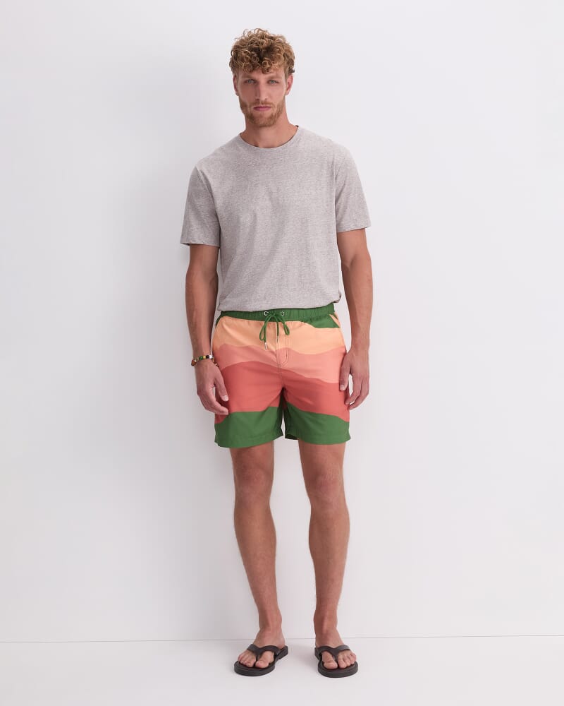 7th Wave Swim Short in ORANGE MULTI