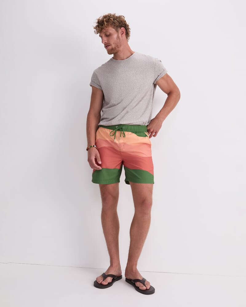 7th Wave Swim Short in ORANGE MULTI