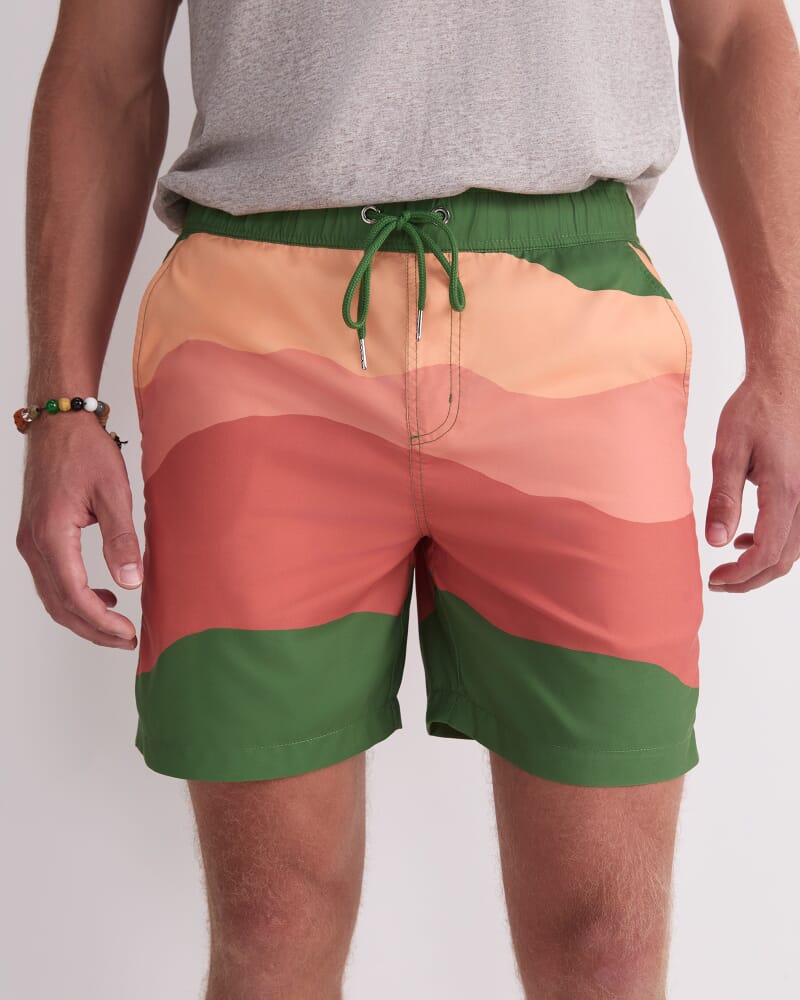 7th Wave Swim Short in ORANGE MULTI