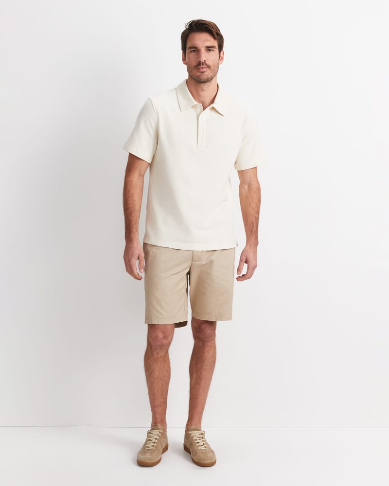 Crosby Textured Polo in MILK