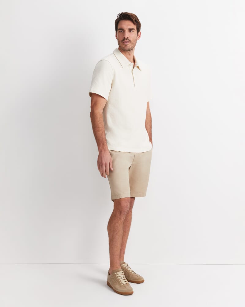 Crosby Textured Polo in MILK