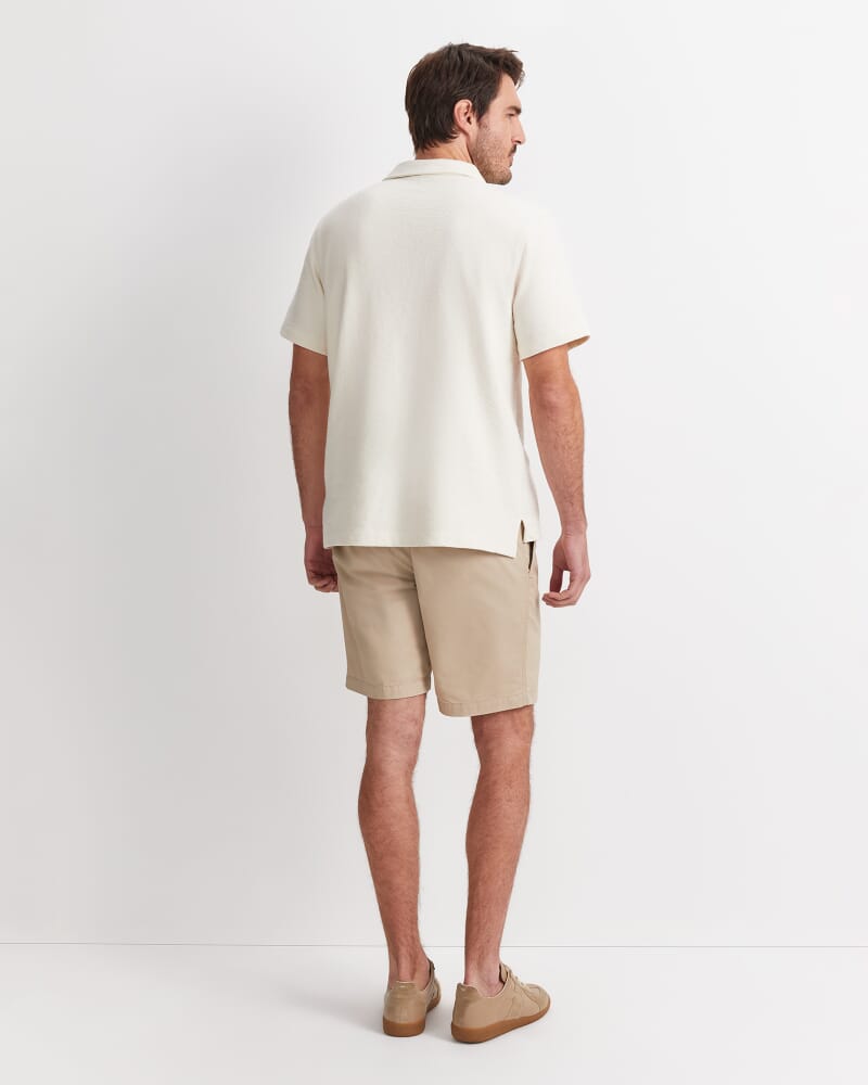 Crosby Textured Polo in MILK