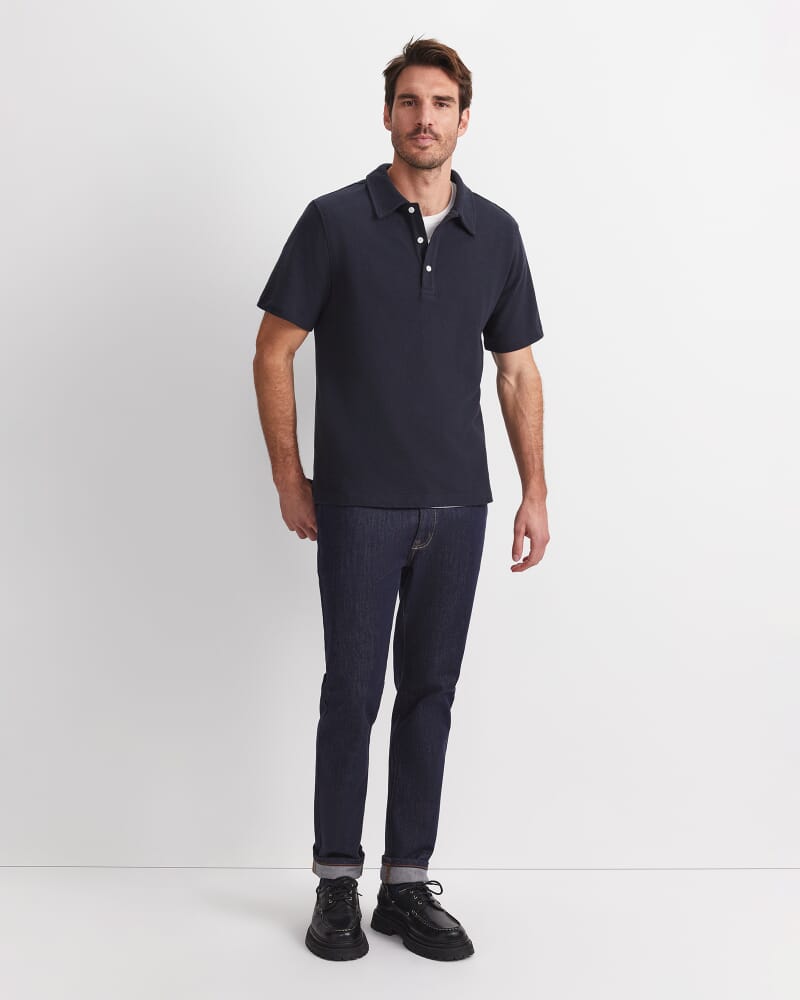 Crosby Textured Polo in NAVY