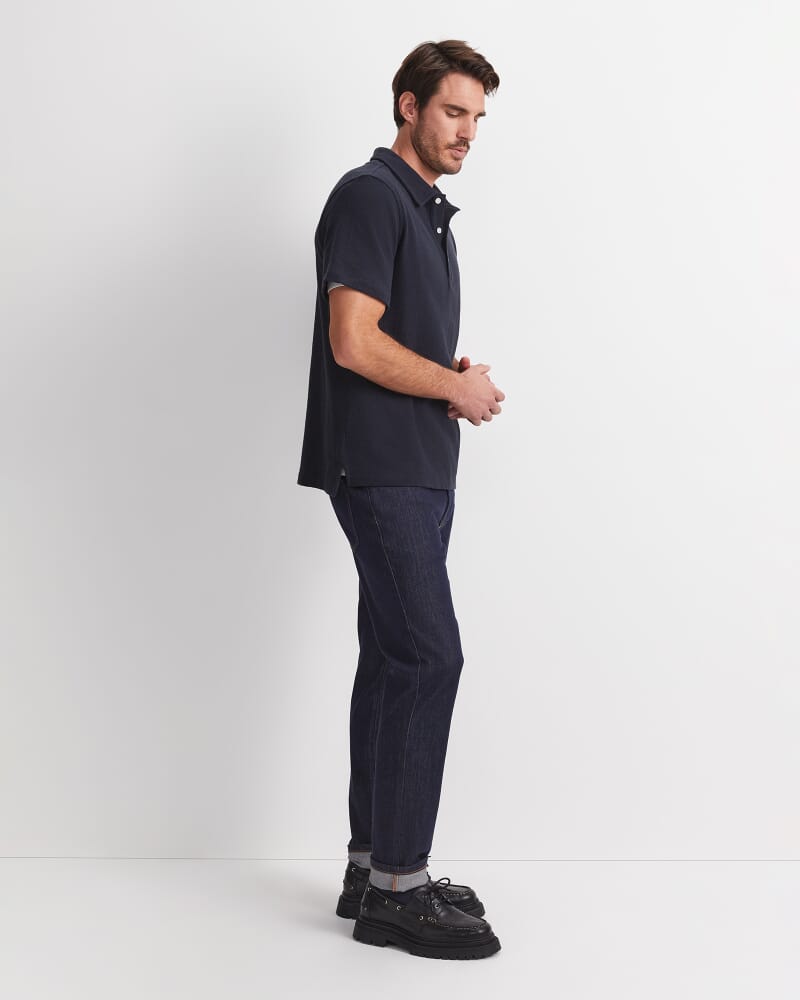 Crosby Textured Polo in NAVY