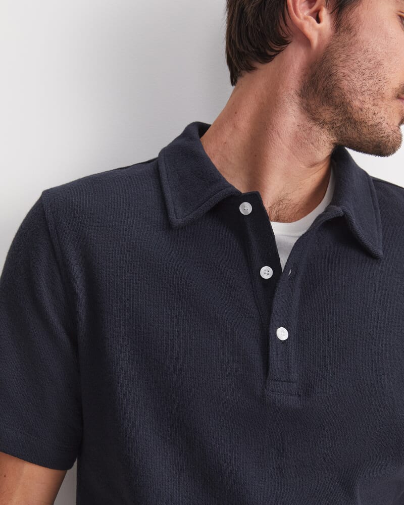 Crosby Textured Polo in NAVY