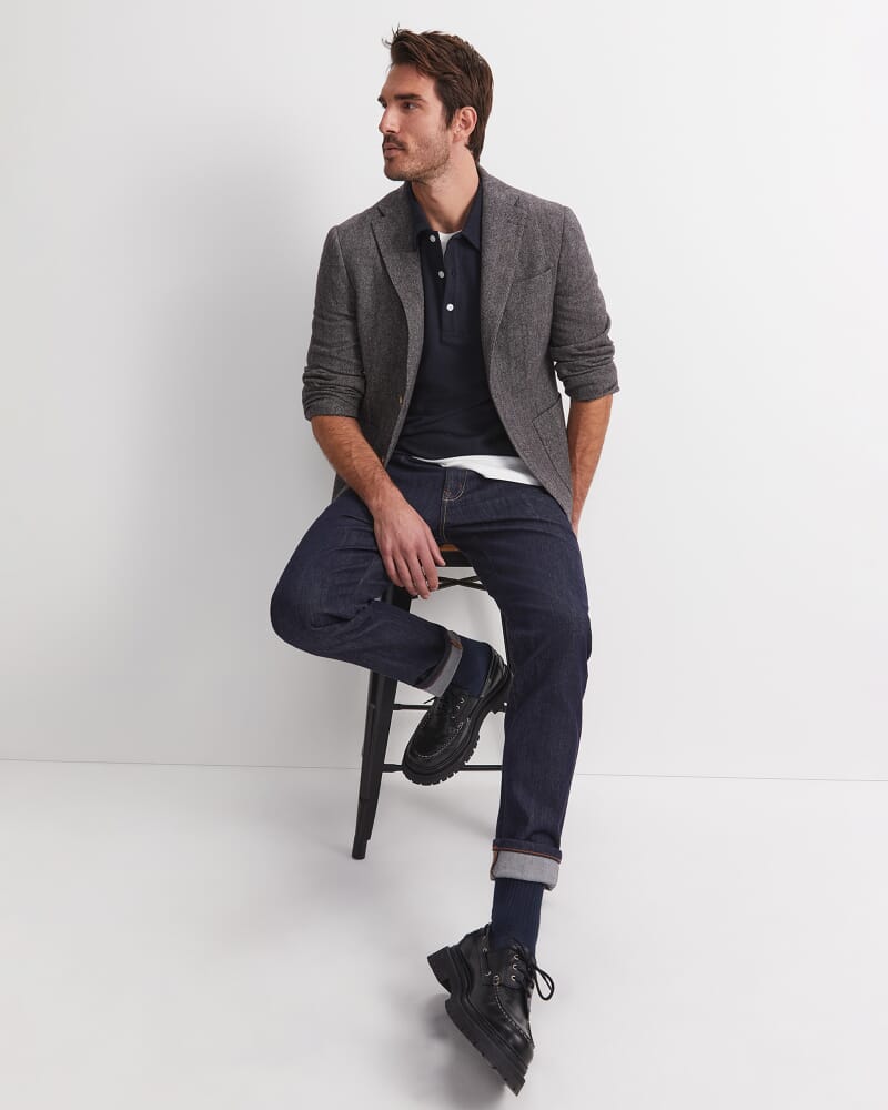 Crosby Textured Polo in NAVY