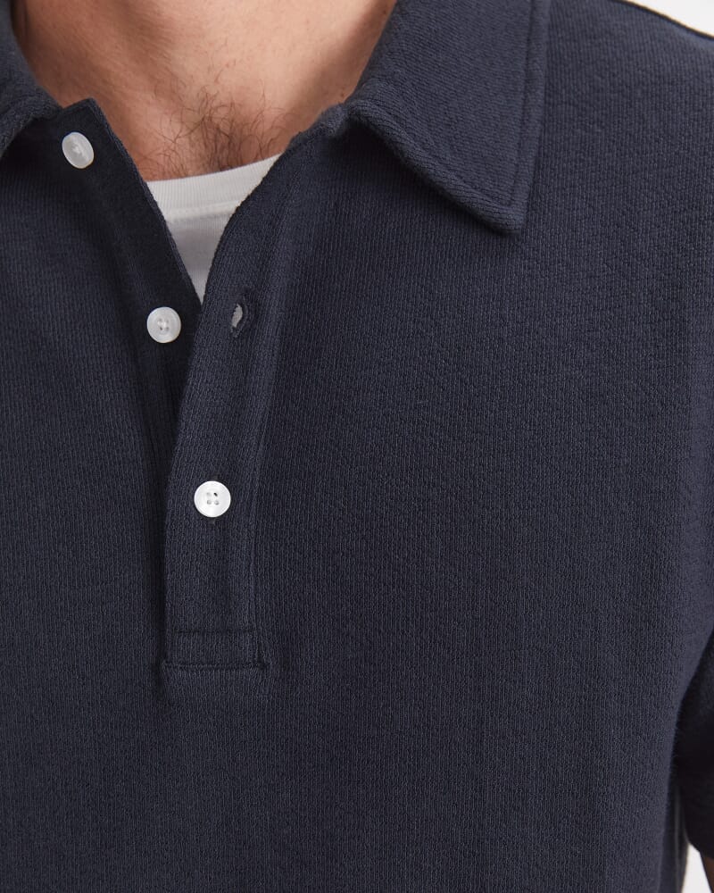 Crosby Textured Polo in NAVY