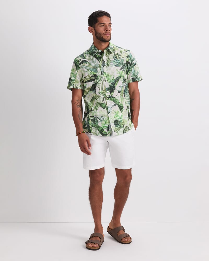 Kane Short Sleeve Print Shirt in GREEN MULTI