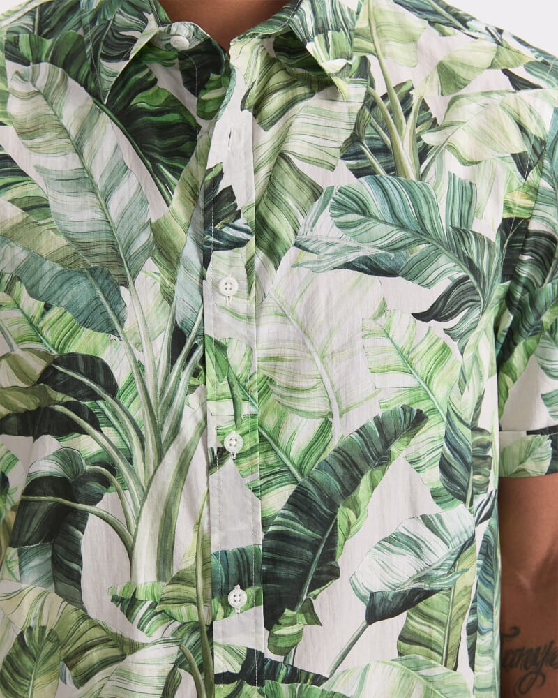 Kane Short Sleeve Print Shirt in GREEN MULTI