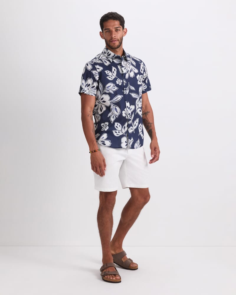 Rhett Short Sleeve Print Shirt in MIDNIGHT