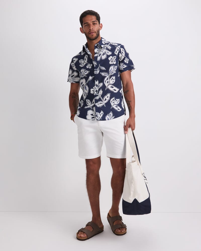 Rhett Short Sleeve Print Shirt in MIDNIGHT