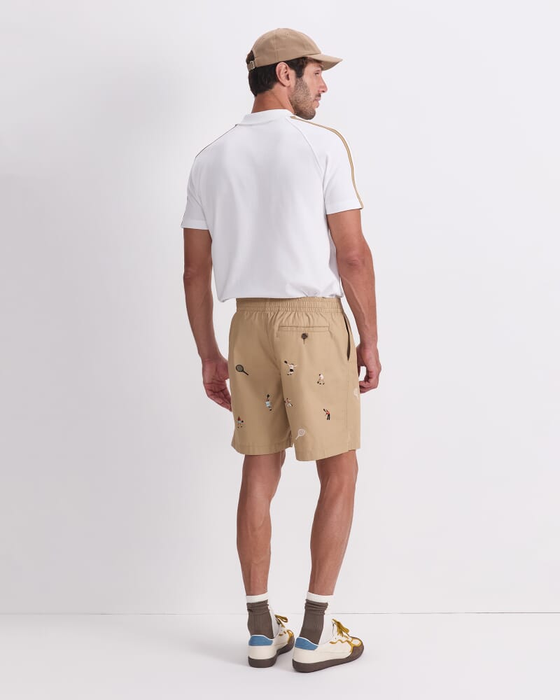 Milson Volley Embroidered Short in SAND