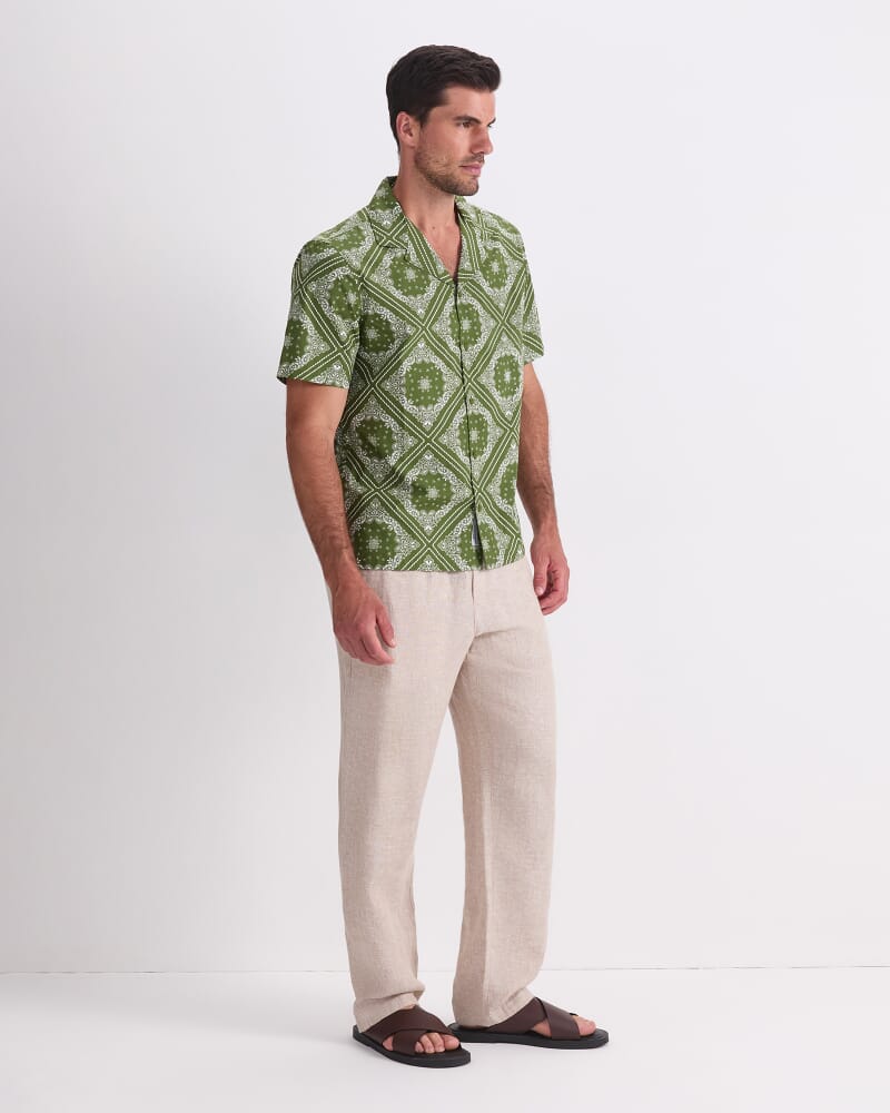 Bandana Short Sleeve Resort Shirt in KHAKI