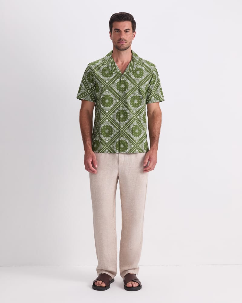 Bandana Short Sleeve Resort Shirt in KHAKI