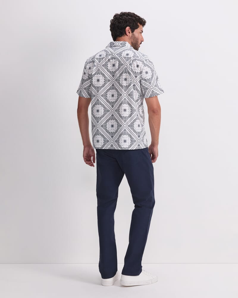 Bandana Short Sleeve Resort Shirt in WHITE