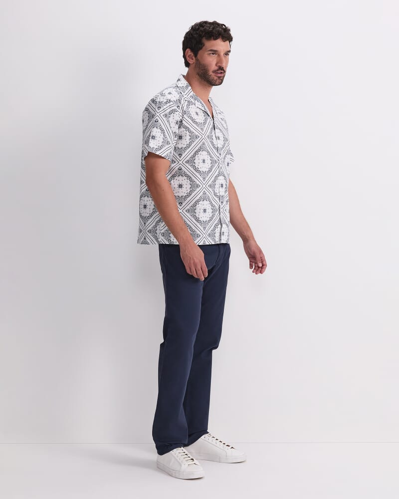 Bandana Short Sleeve Resort Shirt in WHITE