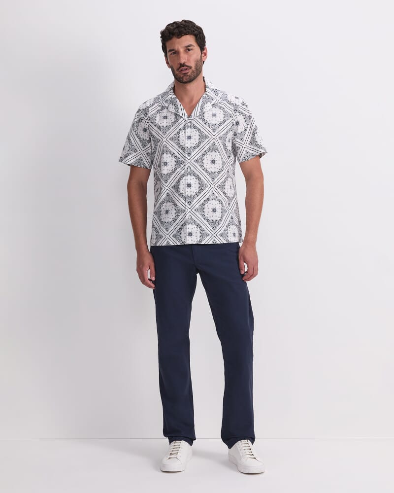Bandana Short Sleeve Resort Shirt in WHITE