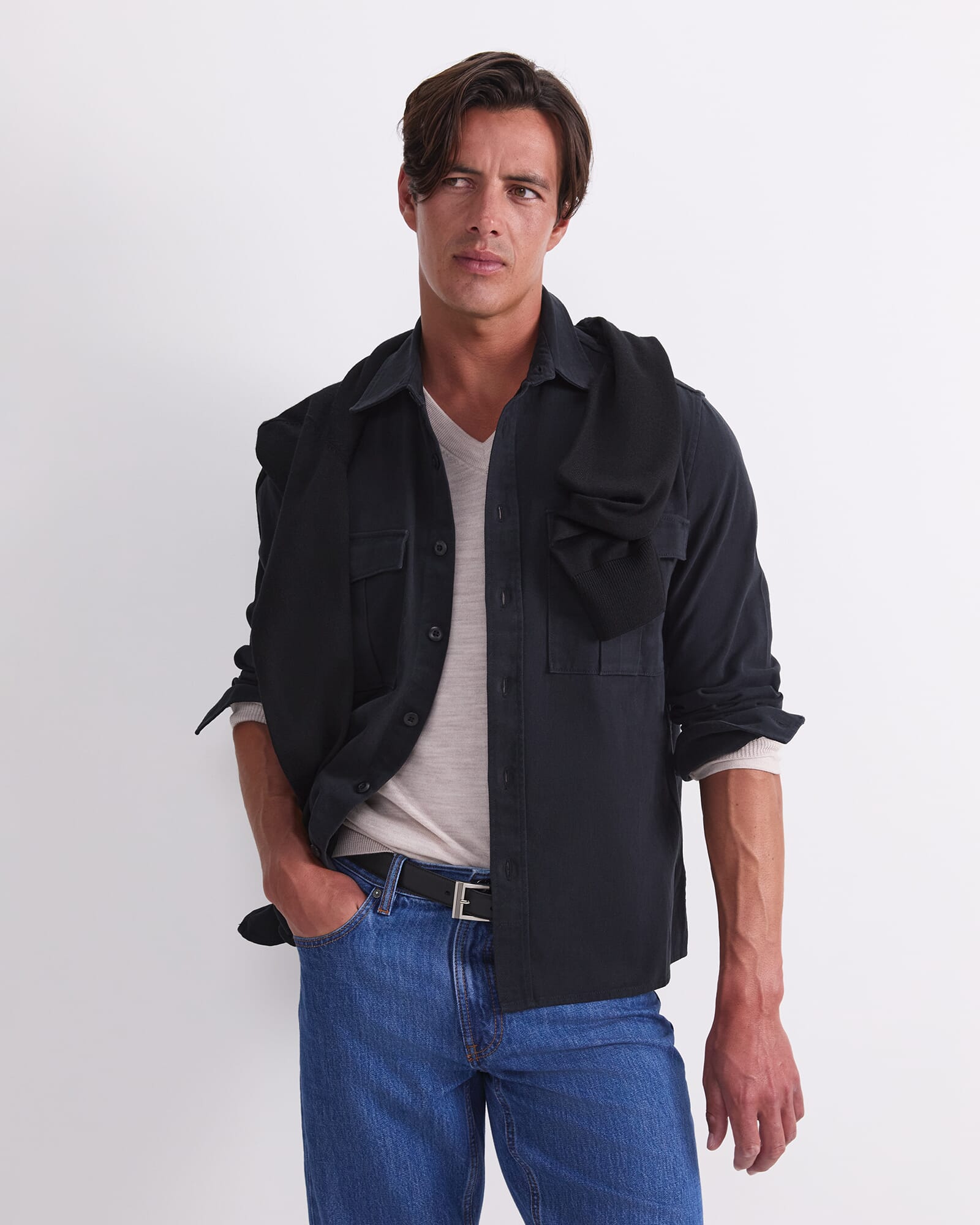 Long Sleeve Double Pocket Overshirt