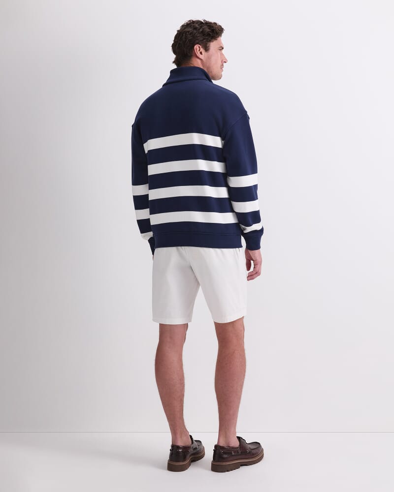 Stripe Zip Sweatshirt in NAVY