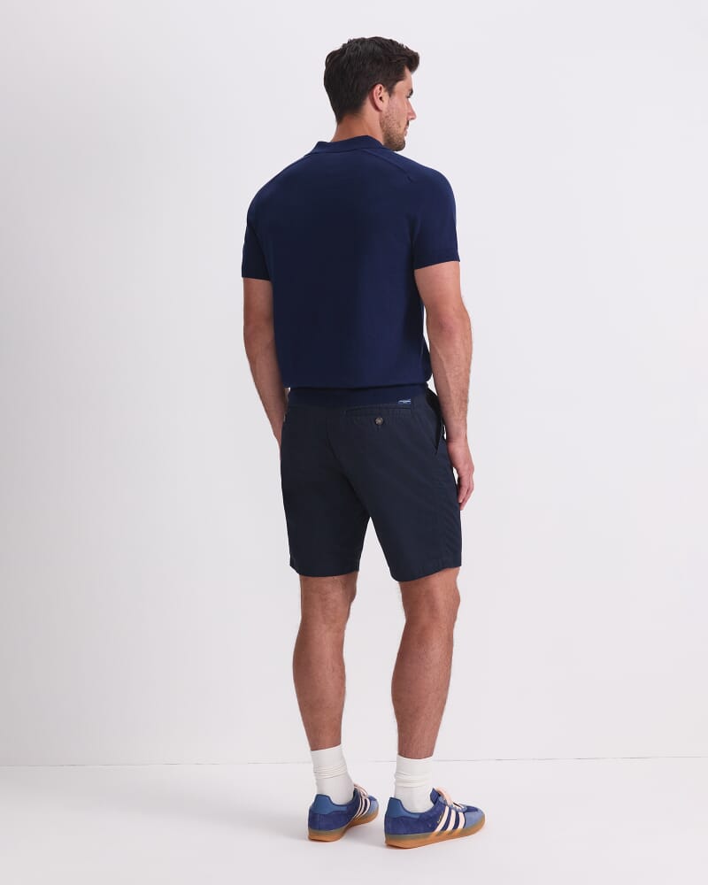 Brookes Short Sleeve Knit Polo in NAVY