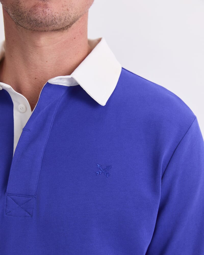 Long Sleeve Rugby Polo in COBALT