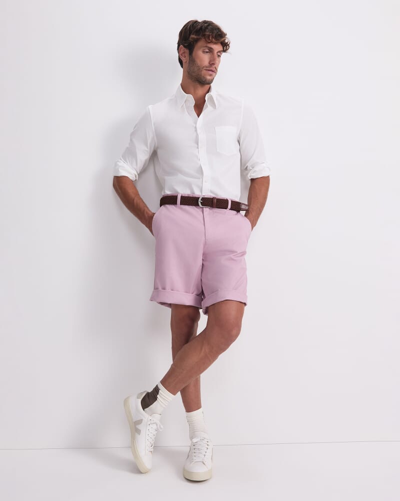 Poplin Long Sleeve Shirt in WHITE