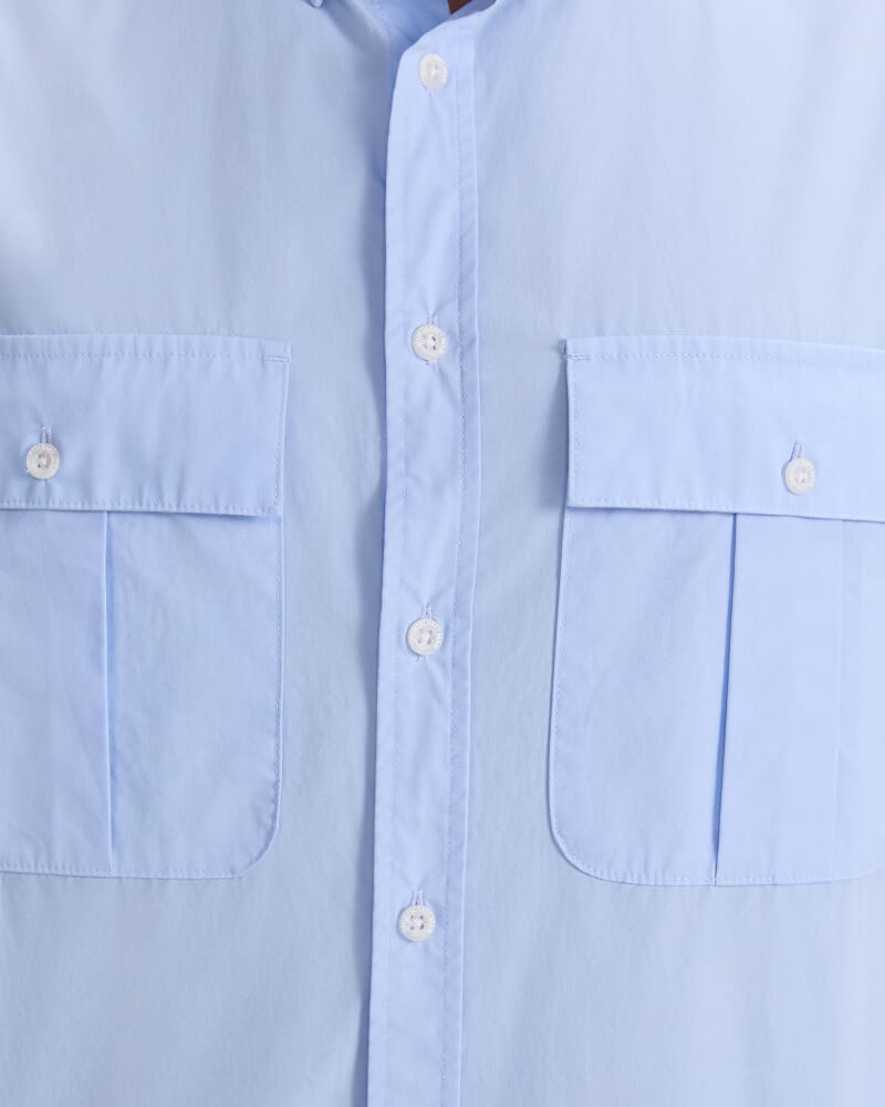 Long Sleeve Military Shirt in SOFT BLUE