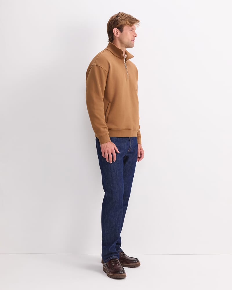 Quater Zip Sweatshirt in CAMEL