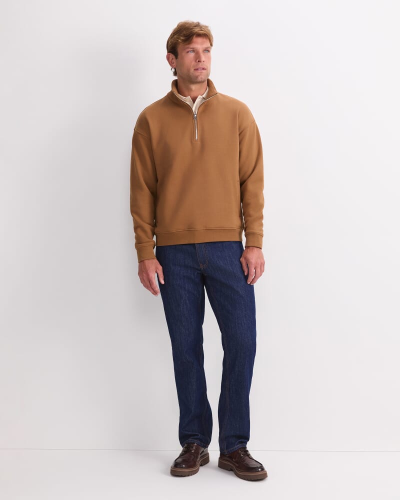 Quater Zip Sweatshirt in CAMEL