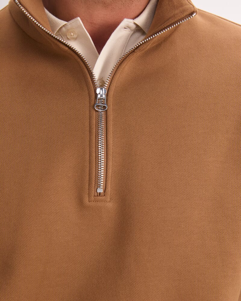 Quater Zip Sweatshirt in CAMEL
