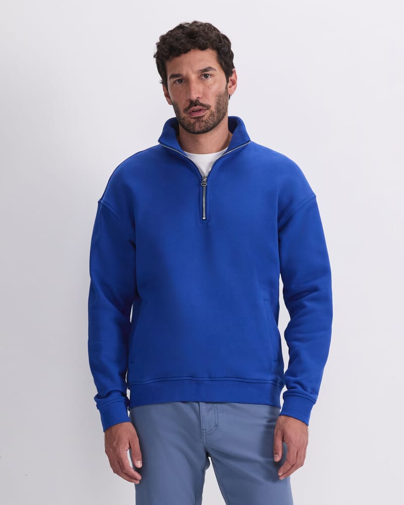 Quarter Zip Sweatshirt in COBALT