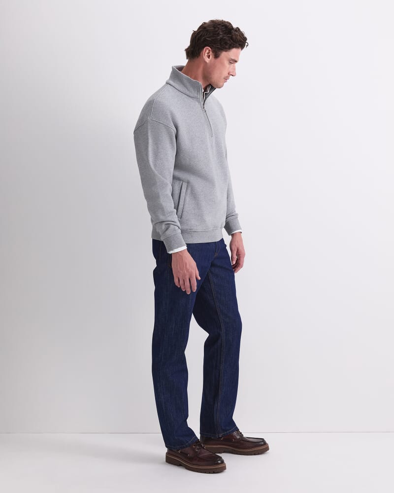 Quarter Zip Sweatshirt in GREY MARLE