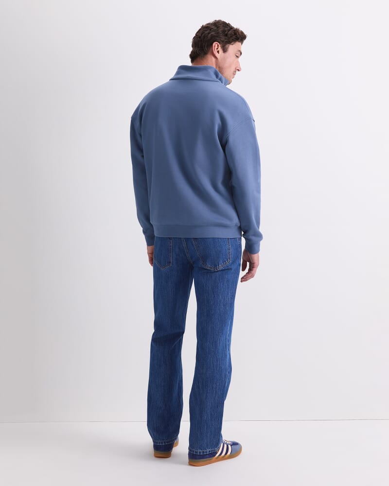 Quater Zip Sweatshirt in STEEL BLUE