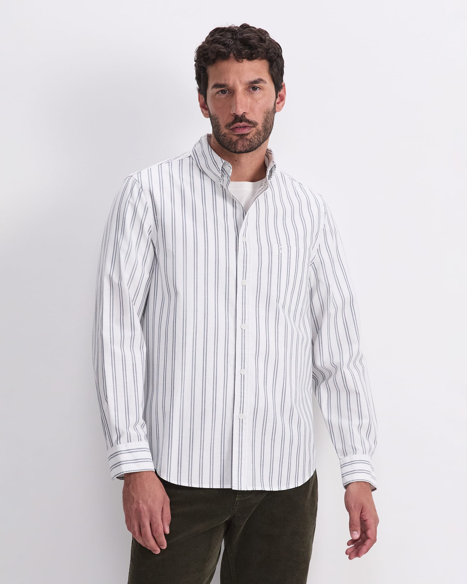 Oxford Long Sleeve Stripe Shirt