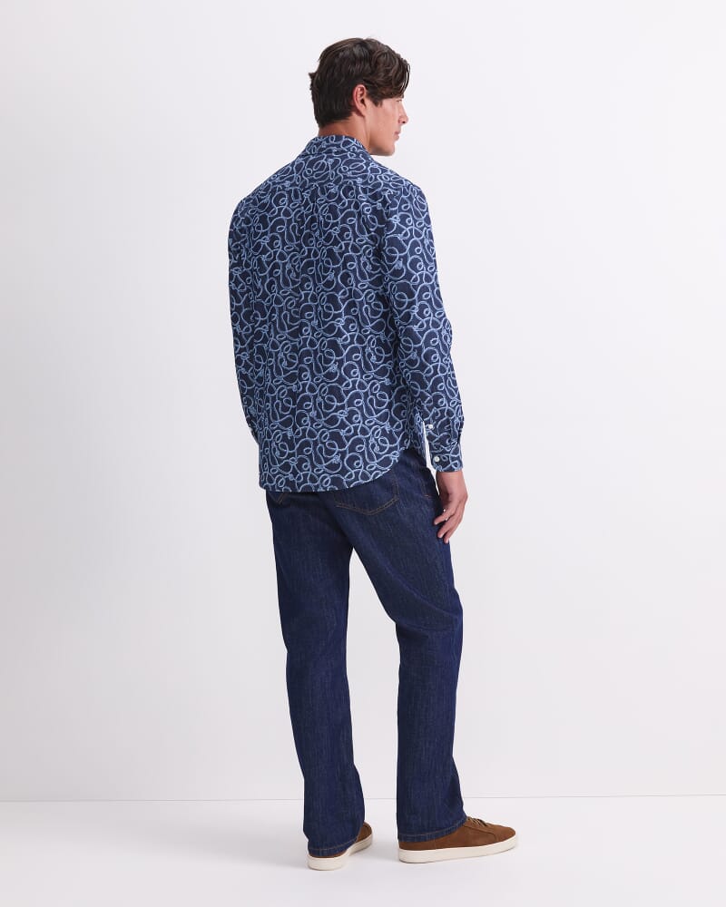 Rope Long Sleeve Print Shirt in CHAMBRAY