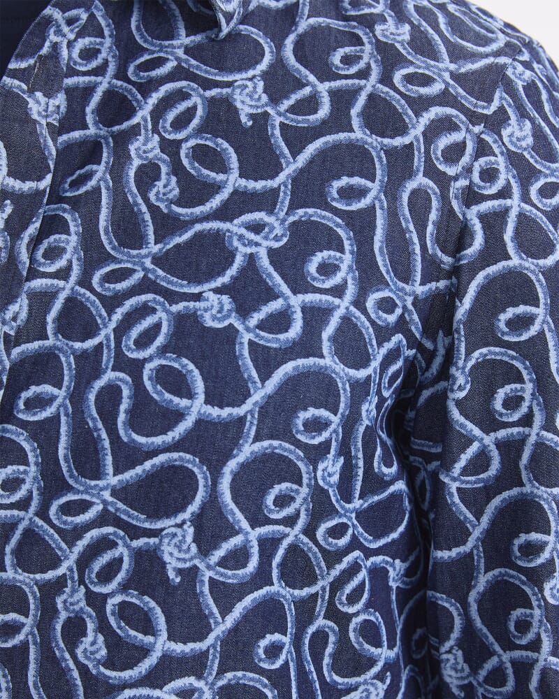 Rope Long Sleeve Print Shirt in CHAMBRAY
