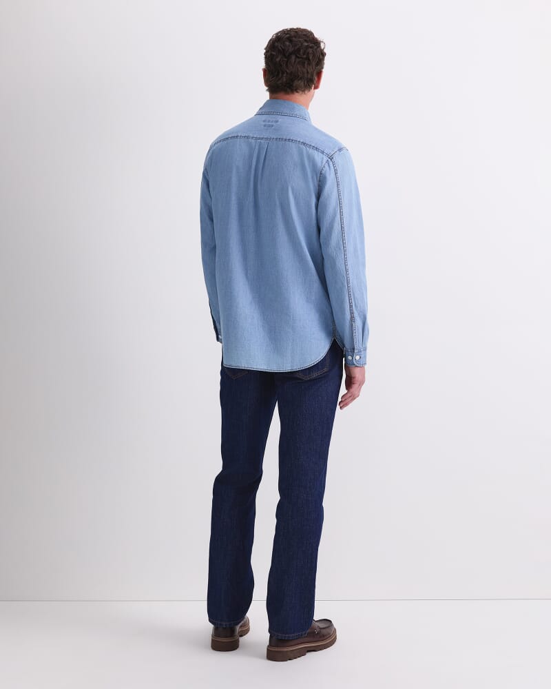 Long Sleeve Denim Shirt in VINTAGE BLUE