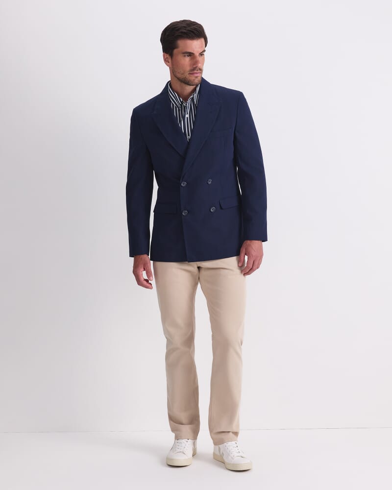 Alain Double Breasted Jacket in NAVY
