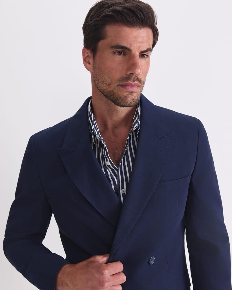 Alain Double Breasted Jacket in NAVY
