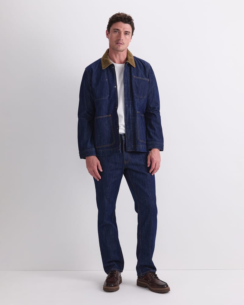 Denim Chore Jacket in RAW INDIGO