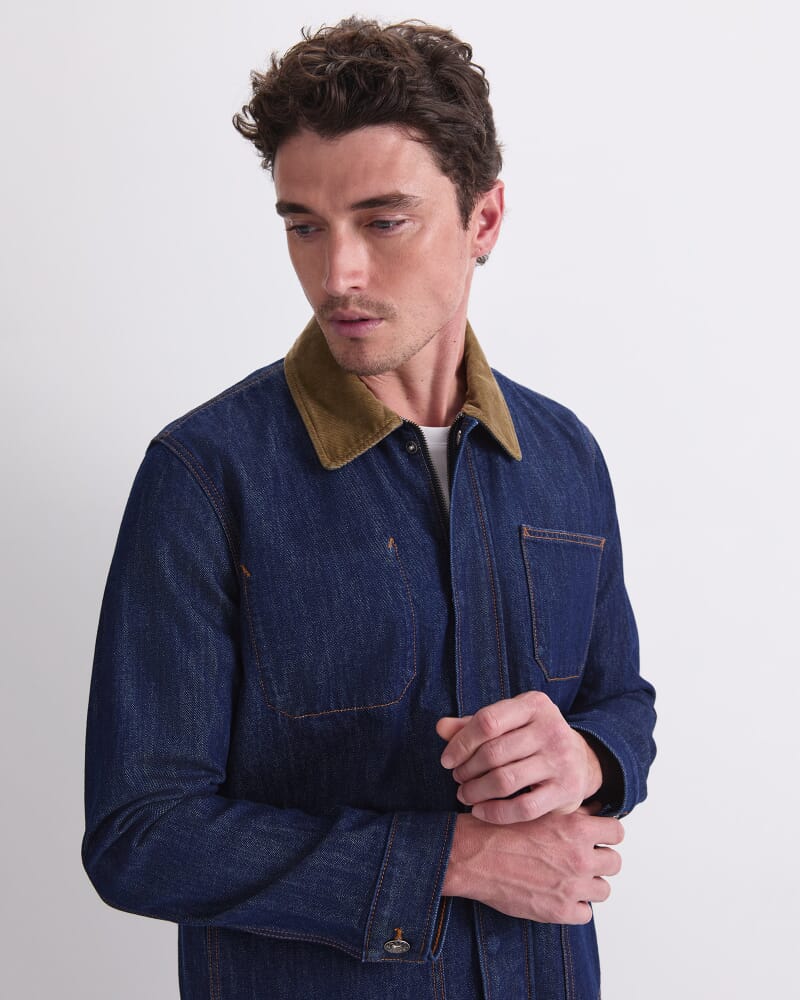 Denim Chore Jacket in RAW INDIGO