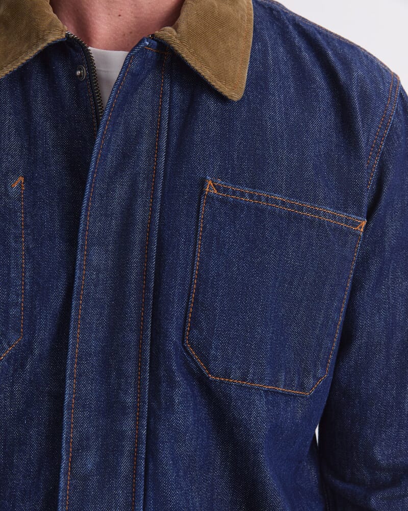 Denim Chore Jacket in RAW INDIGO